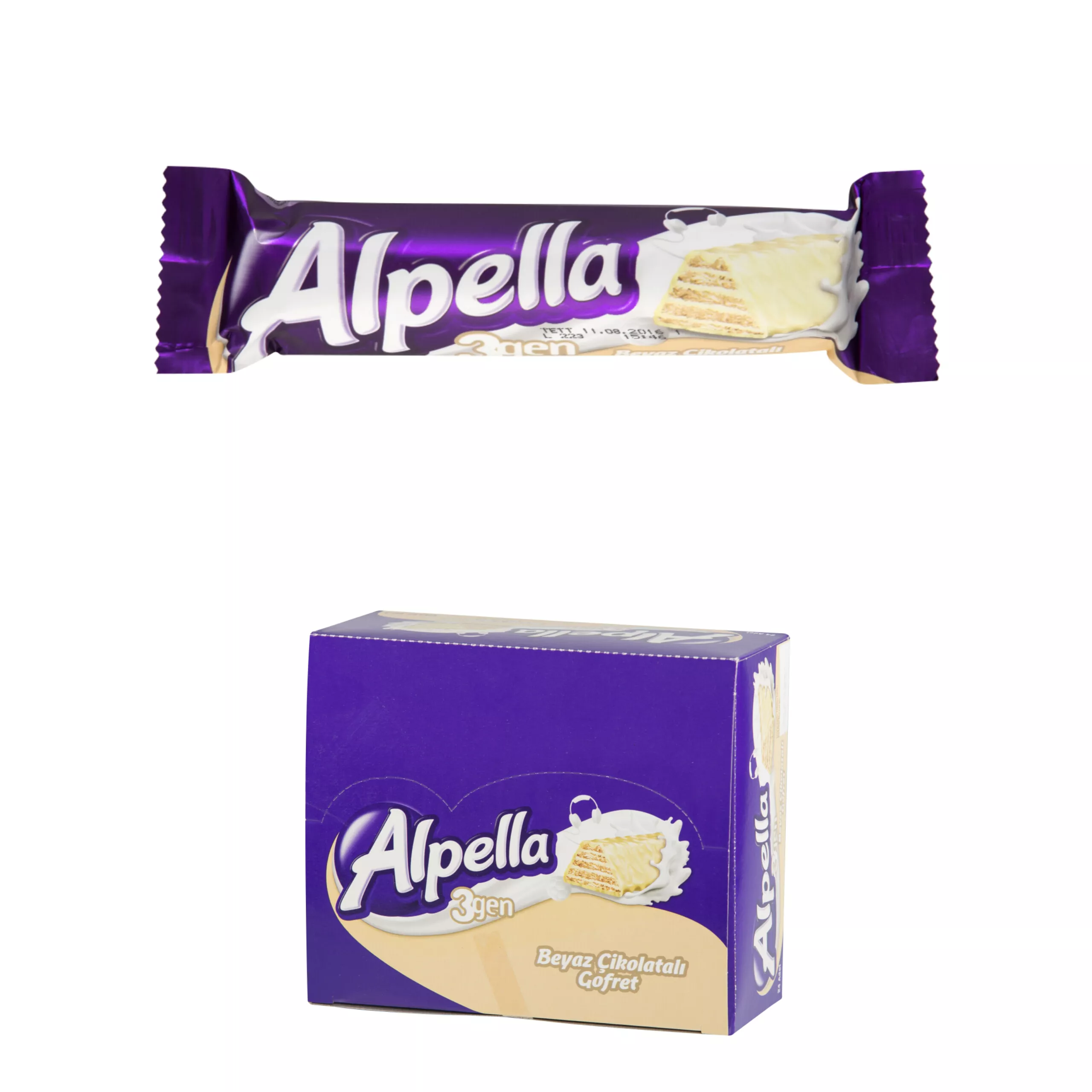 Alpella 3 Gen Beyaz Çikolatalı Gofret 28 gr