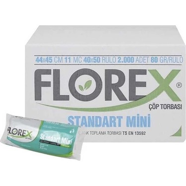 Florex Standart Çöp Torbası Mini Boy 40 lı 40x50 Cm 80 Gr